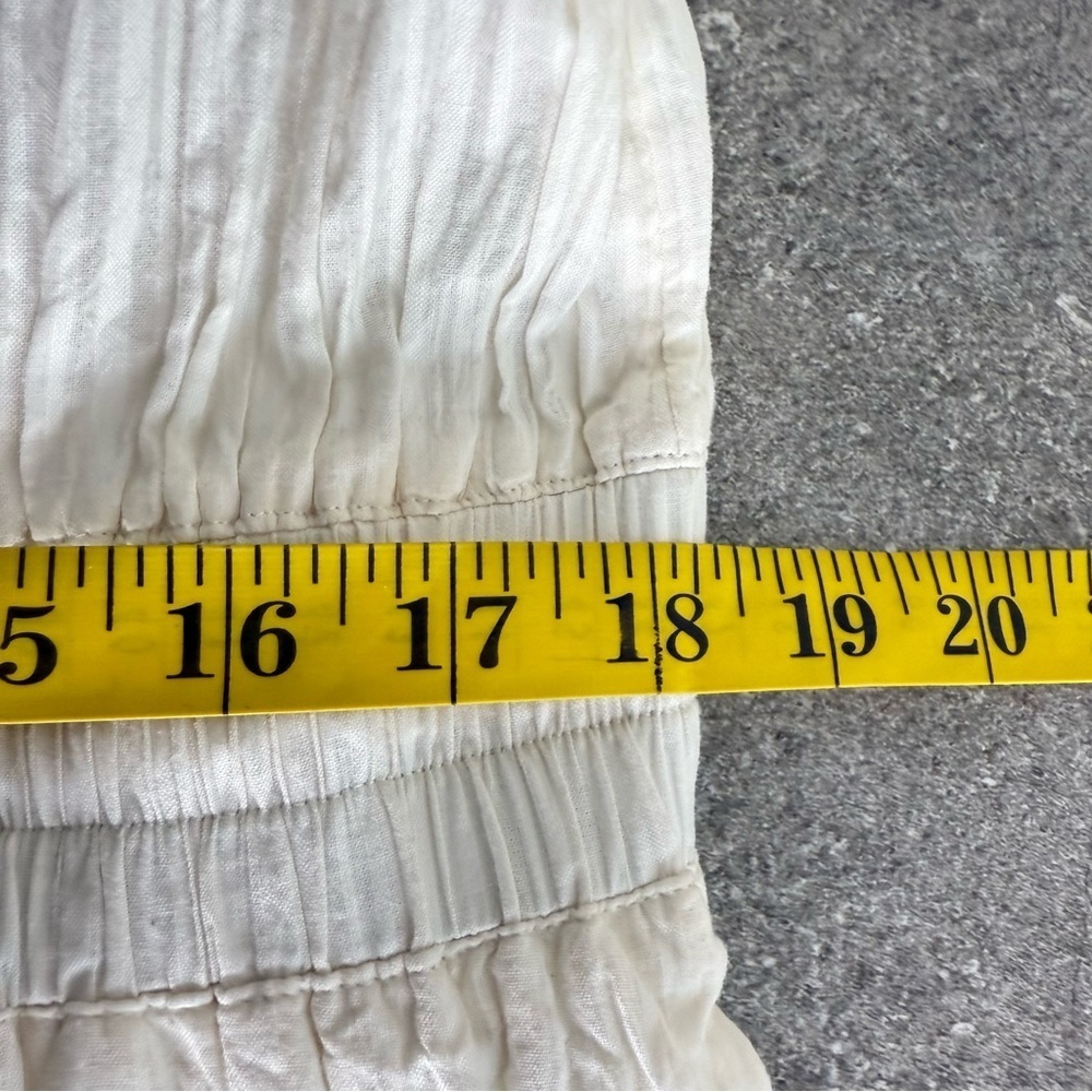 NWT Lauren Ralph Lauren Shadow-Stripe Cotton Tiered Dress Winter Cream Size 16 - Picture 9 of 11